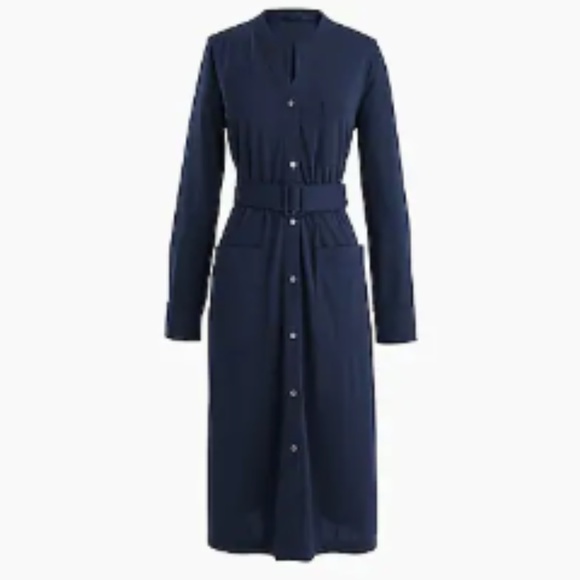 J Crew Long-sleeve belted shirt dress